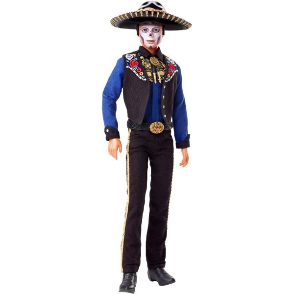 Barbie 2022 Día De Muertos Ken Doll Wearing Shirt, Vest & Sombrero, with Calavera Face Paint