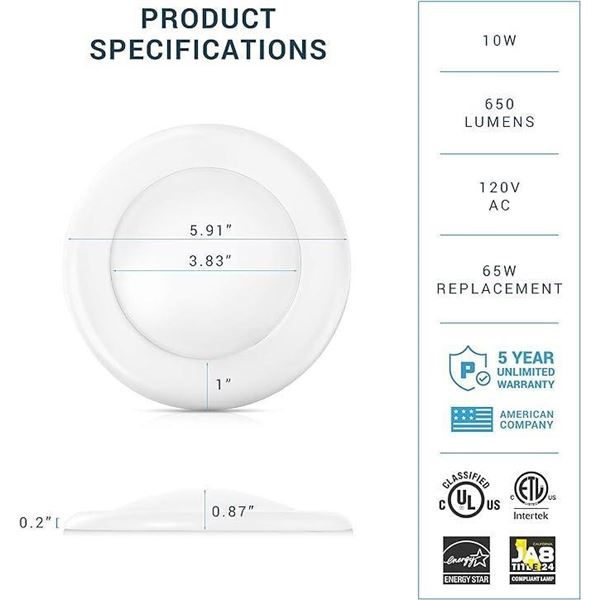 Parmida LED Tech 12 Pack 4" 10W LED Disk Light