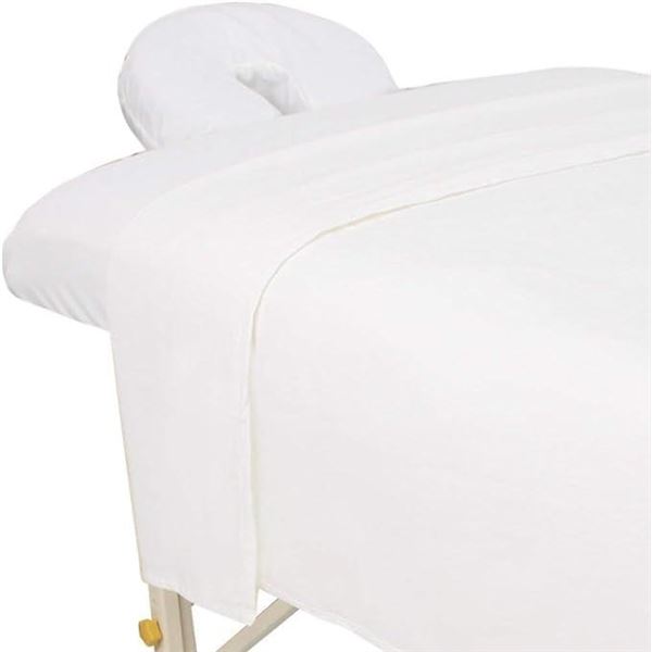 ForPro Professional Premium Flannel Massage Sheet Set White