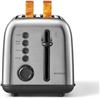 Image 1 : BUYDEEM DT620 2 Slice Toaster, Extra Wide Slots, Retro Stainless Steel with High Lift Lever, Bagel a