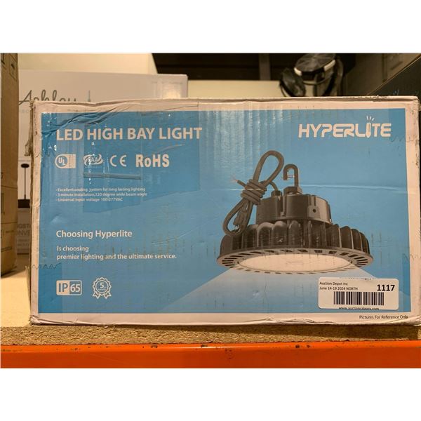 HYPERLITE LED UFO High Bay Lights 250W 35,000lm 1-10V Dimmable 5000K 5' Cable with 110V Plug Hanging