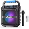 Image 1 : Moukey Karaoke Machine Speaker with Microphone - Bluetooth 6.5'' Speaker, Portable PA Stereo System 