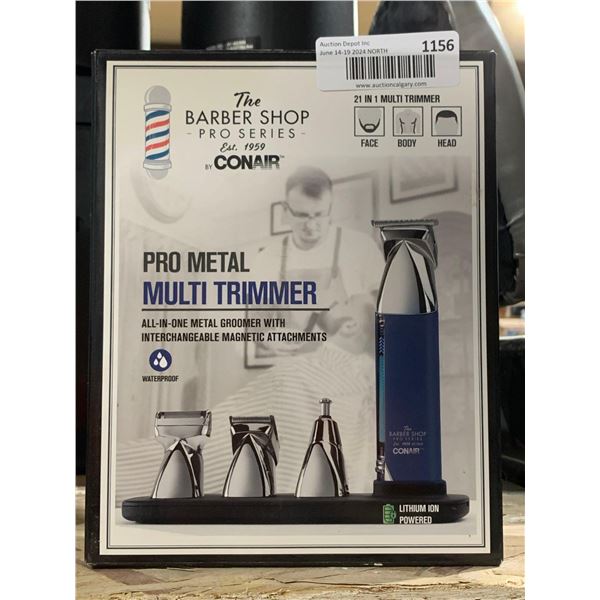 The Barber Shop Pro Series Pro Metal Multi Trimmer All In One Groomer w/ Interchangable Magnet Attac