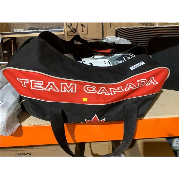 Gear Bag with Motorbike Boots Size 11.5, Chest Guard and Shin Guards