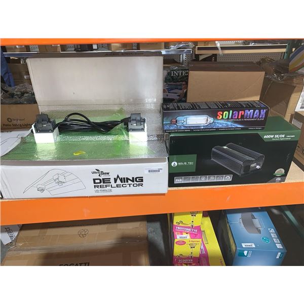 Ultra Grow DeWing Reflector UG-RWN/DE & Solis Tek Digital Ballast 600W SE/DE &SolarMax Light