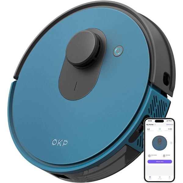 OKP L1 Robot Vacuums, LiDAR Navigation, 3800Pa Suction, Multi-Floor Mapping Robot Vacuum Cleaner, No
