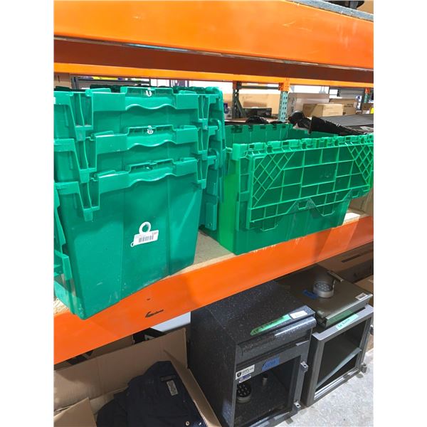Lot of 4 Green Totes with Folding Lids