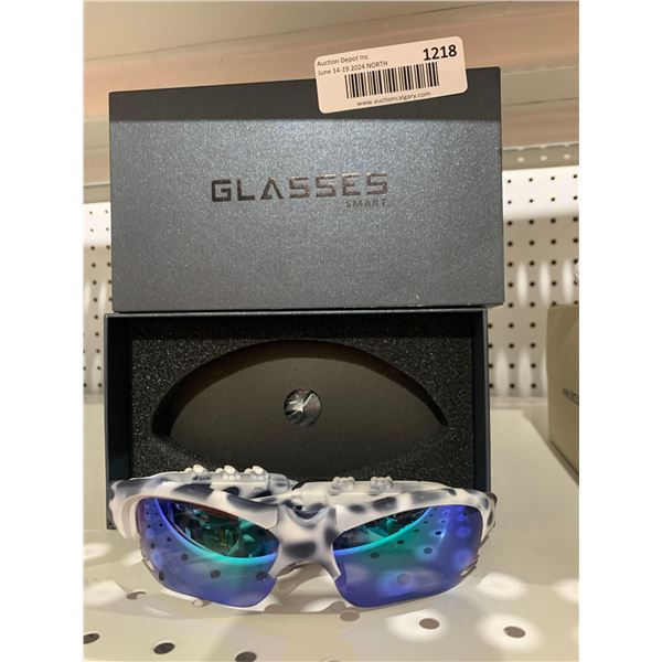 Smart Glasses with Ear Pieces and Flame Shaped Lenses