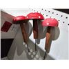 Image 1 : Lot of 3 Locally Hand Made Wooden Mushroom Garden Stakes