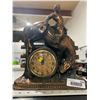Image 1 : Vintage Bronzed - Breslin Industries Canada - 1950's Rodeo Horse Themed Mantle Clock - Wind Up