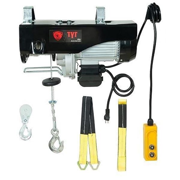 TYT 1320 lbs Lift Electric Hoist, 110V Electric Winch with Remote Control Power System and Zinc-Plat