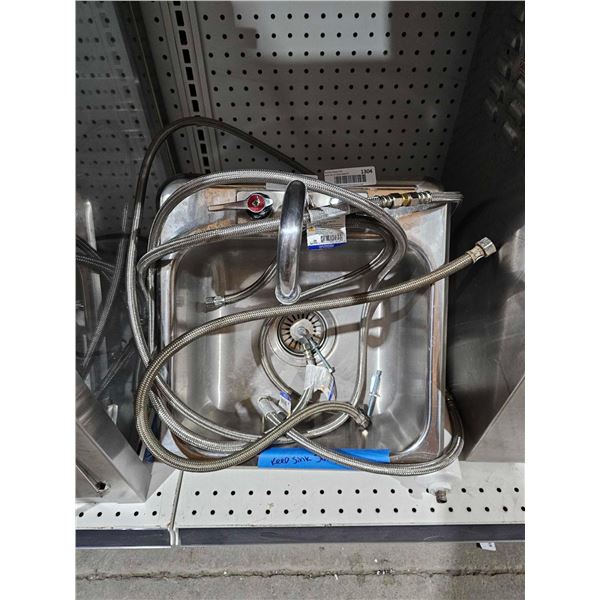 Small single Basin commercial stainless steel sink 15x15x9-in