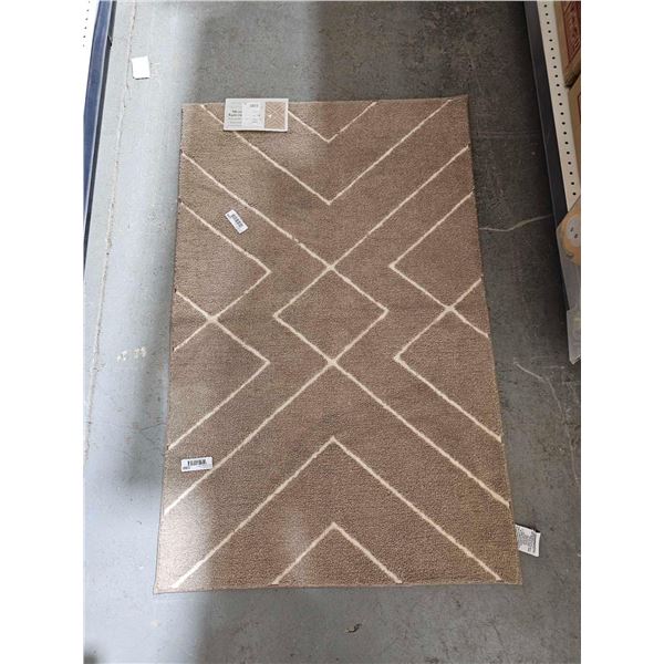 Brown and beige Mineral Springs microfiber rug 30 in X 46 in