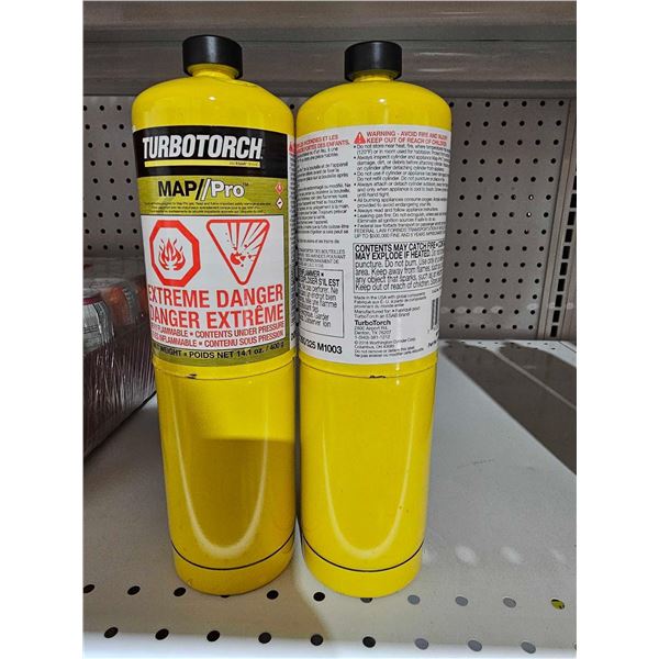 Lot of 2 Turbo Torch MAP/ Pro 400g Tanks