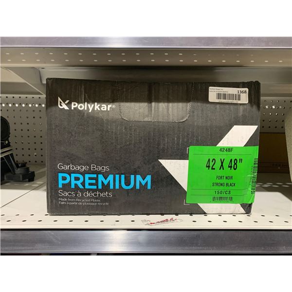 Polykar- Premium 42” x 48” Black Garbage Bags (150 count)