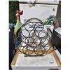 Image 1 : Pier 1 Imports Farmhouse Rooster Metal Wine Rack Holds 7 Bottles New