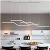 Image 1 : Siittoo Modern Pendant Light, 45W Dimmable LED Hanging Chandelier with Remote, 52'' Z-Shaped Modern 