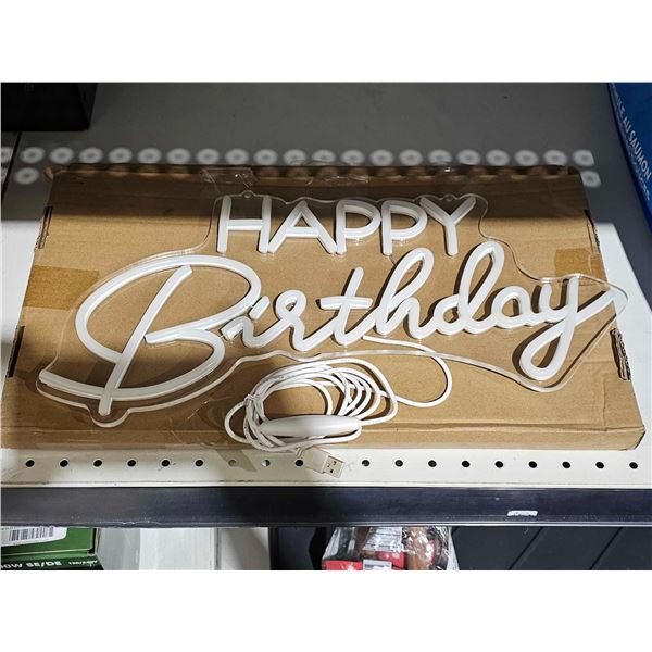 USB powered neon happy birthday sign