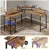 Image 2 : Rolanstar Computer Desk 55.1" with Power Outlets USB Ports & LED Strip,Reversible L Shaped Desk with