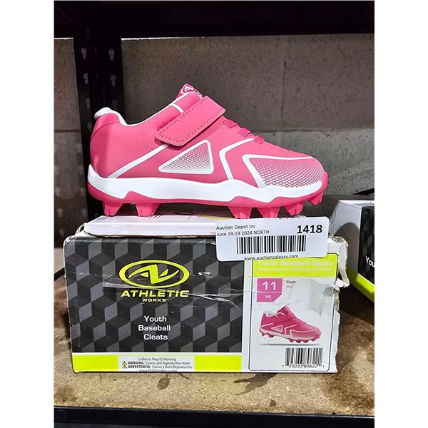 Athletic Works youth baseball cleats pink size 11