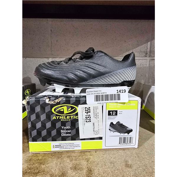 Athletic Works youth soccer cleats size 12 black