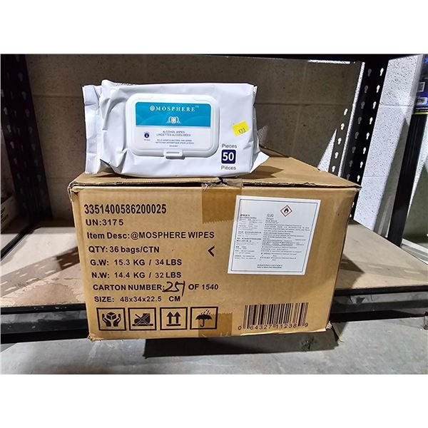 @tmosphere alcohol wipes 36 50 piece packets