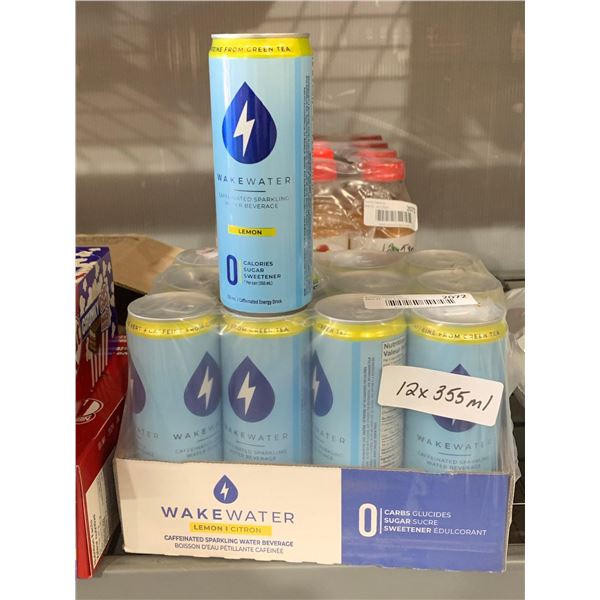 Wake Water Caffeinated Sparkling Water Beverage Lemon 12 x 355ml