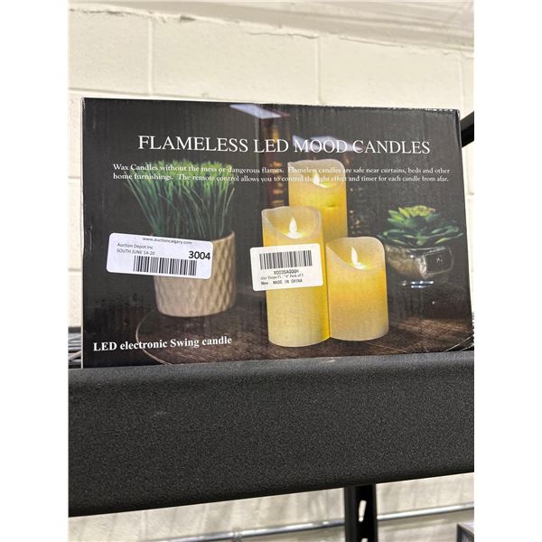 Flameless LED mood candles, pack of 3