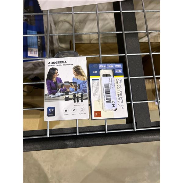 Combo lot of Absgeega wireless lavalier microphone and portable 3 in 1 wireless high speed internet 