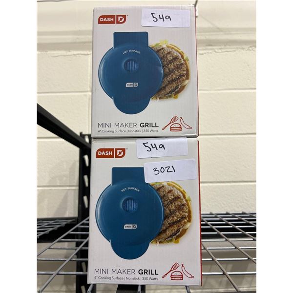 Lot of 2 Dash mini indoor burger grills