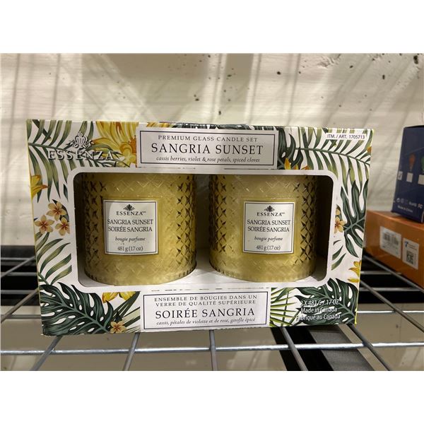 Premium glass sangria sunset candle set