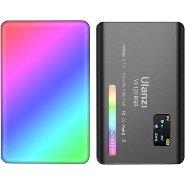 ULANZI VL120 RGB LED Video Light, 360° Full Color Portable Camera Light, CRI 95+ 2500-9000K Dimmable