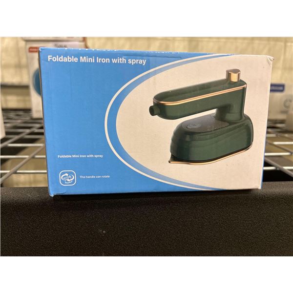 Foldable mini portable clothing iron with spray function