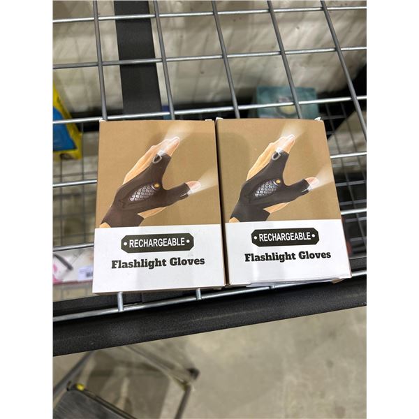 Rechargable flashlight gloves, lot of 2 boxes