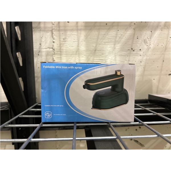 Foldable mini portable clothing iron with spray function