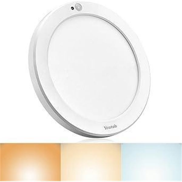 Youtob Motion Sensor Light LED Ceiling Light with 30s/180s Timeout Adjustable 3 Colors,15W 1500lm Ro
