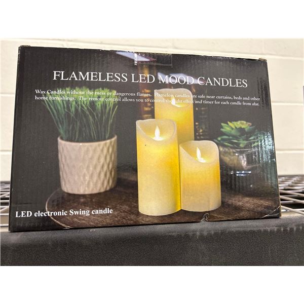 Flameless LED mood candles, pack of 3