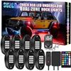 Image 1 : SUZCO 8-Pods Truck RGB LED Rock Underglow Timing Lights Kit, Multicolor Neon Under Wheel Well Light 