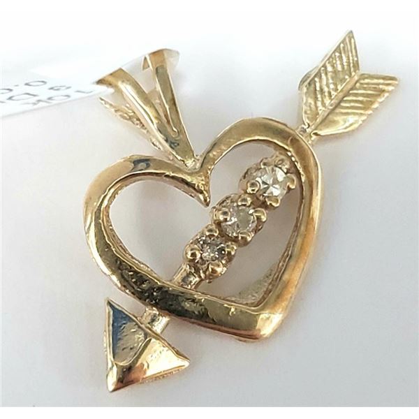 10K Yellow Gold Diamond 1.09G(0.03ct) Pendant (~weight 1.09g), Suggested Retail Value $450