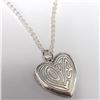 Image 1 : Silver 13.39G Heart Locket 18" Necklace, Suggested Retail Value $150