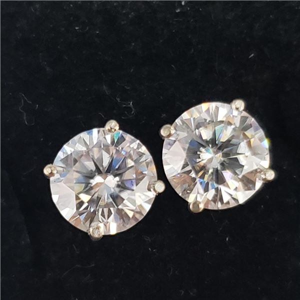 14K White Gold Moissanite (1.9ct) Earrings, Suggested Retail Value $1200