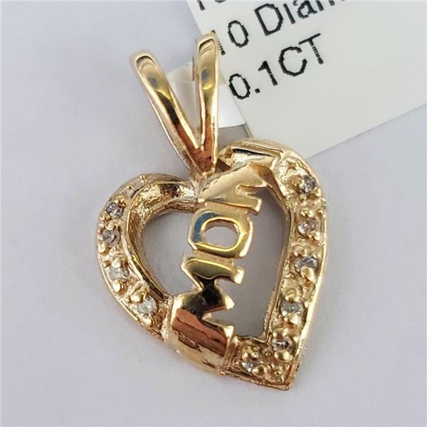 10K Yellow Gold Diamond 1.35G(0.1ct) Pendant, Suggested Retail Value $700