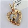 Image 1 : 10K Yellow Gold Diamond 1.35G(0.1ct) Pendant, Suggested Retail Value $700