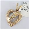 Image 2 : 10K Yellow Gold Diamond 1.35G(0.1ct) Pendant, Suggested Retail Value $700