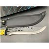 Image 3 : Defender Extreme Yellow Handled 10 Inch Bowie Style Survival Knife with Sheath - NEW in Box