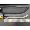 Image 4 : Defender Extreme Yellow Handled 10 Inch Bowie Style Survival Knife with Sheath - NEW in Box