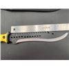 Image 5 : Defender Extreme Yellow Handled 10 Inch Bowie Style Survival Knife with Sheath - NEW in Box