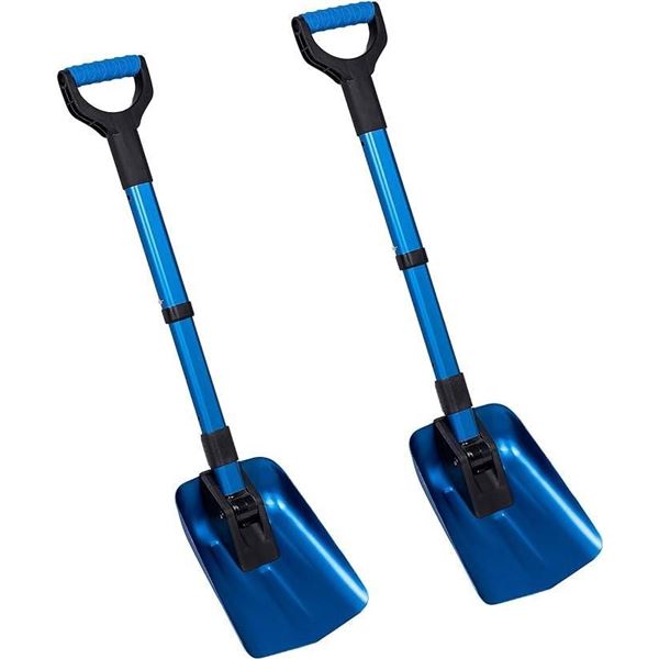Folding Sport Utility Shovel - Blue - Collapsible Design - Perfect for Camping and Other Outdoor Act