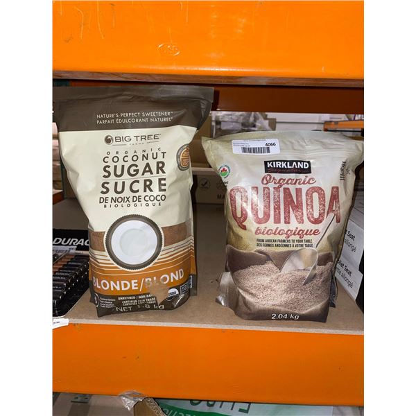 Kirkland Organic Quinoa 2.04kg and Big Tree Farms Organic Coconut Sugar 1.8kg