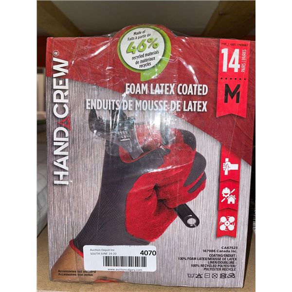 Lot of 2 Hand Crew Foam Latex Coated 14 Pairs M and L